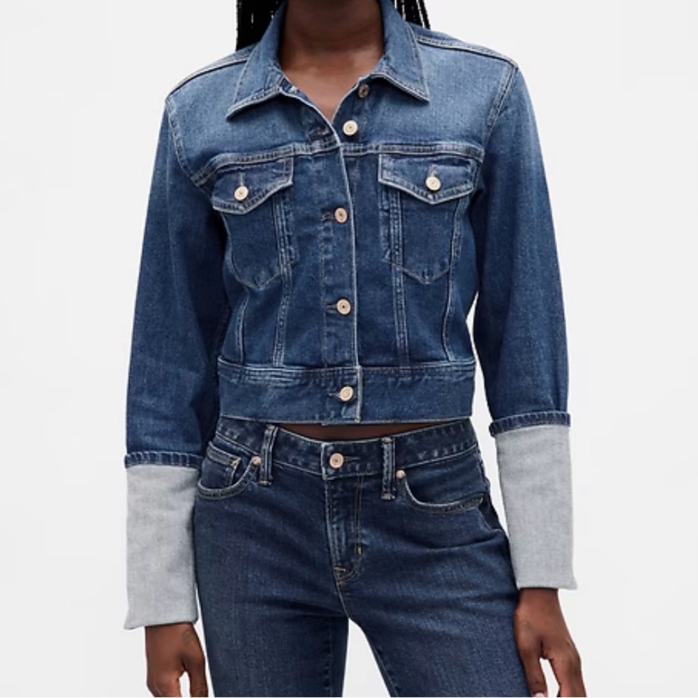 GAP Two-Tone Blue Denim Jean Jacket